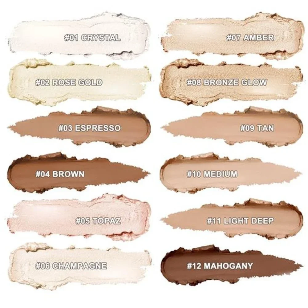 Face Cream Contour Stick Bronzer Highlighter Illuminator Makeup Glow Kit Set, F1